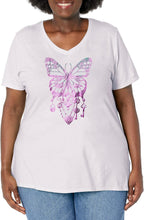 Load image into Gallery viewer, Hanes Comfortblend Women&#39;s Size Plus Printed Short-Sleeve V-Neck T-Shirt Discontinued
