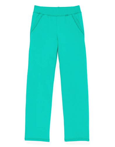 Hanes Girls Fleece Open Leg Sweatpants with Pockets (K377) -Deep Aqua -XS