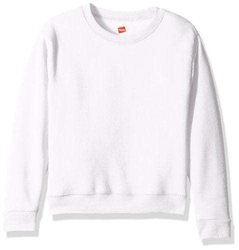 Hanes Girls' Big EcoSmart Graphic Sweatshirt, White, M