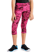 Load image into Gallery viewer, Hanes Girls&#39; Big Sport Performance Capri Legging, Speed Dash/Pink Extreme, XS
