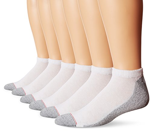 Hanes Men's 6 Pair FreshIQ Cushion No Show Sock, White/Grey,Shoe Size:6-12