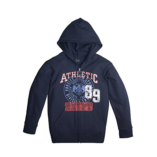 Hanes Boy`s FreshIQ Graphic Full Zip Hoodie, 2XL, Athletic 89/Navy