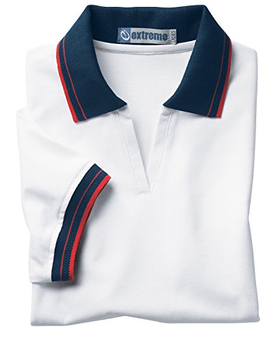 Ash City - Extreme Piqué Polo With Textured Stripe Trim 75010 -NAVY/RED 072 M