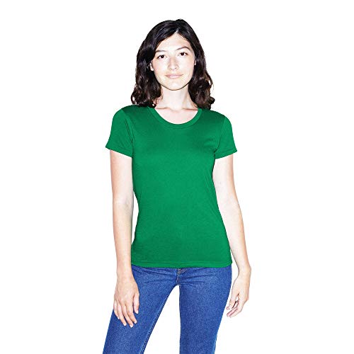 American Apparel Women's 50/50 Classic Crewneck Short Sleeve T-Shirt, Kelly Green, Medium