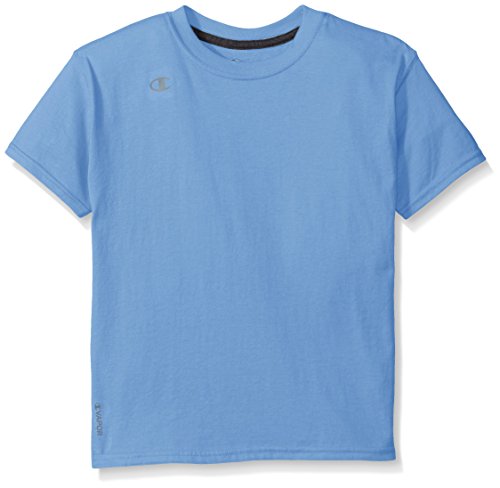 Champion Boys Big Boys' Double Dry Cotton Short Sleeve Tee, Columbia Blue, Small