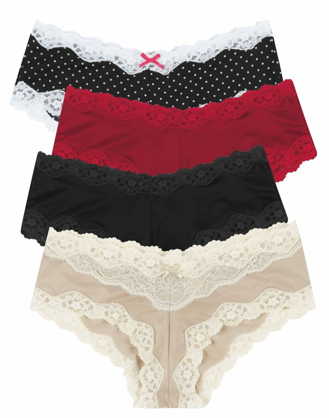 0417BLG199 Womens Black panties, Darling Dot/Scarlett Kiss/Black/Latte, L/7