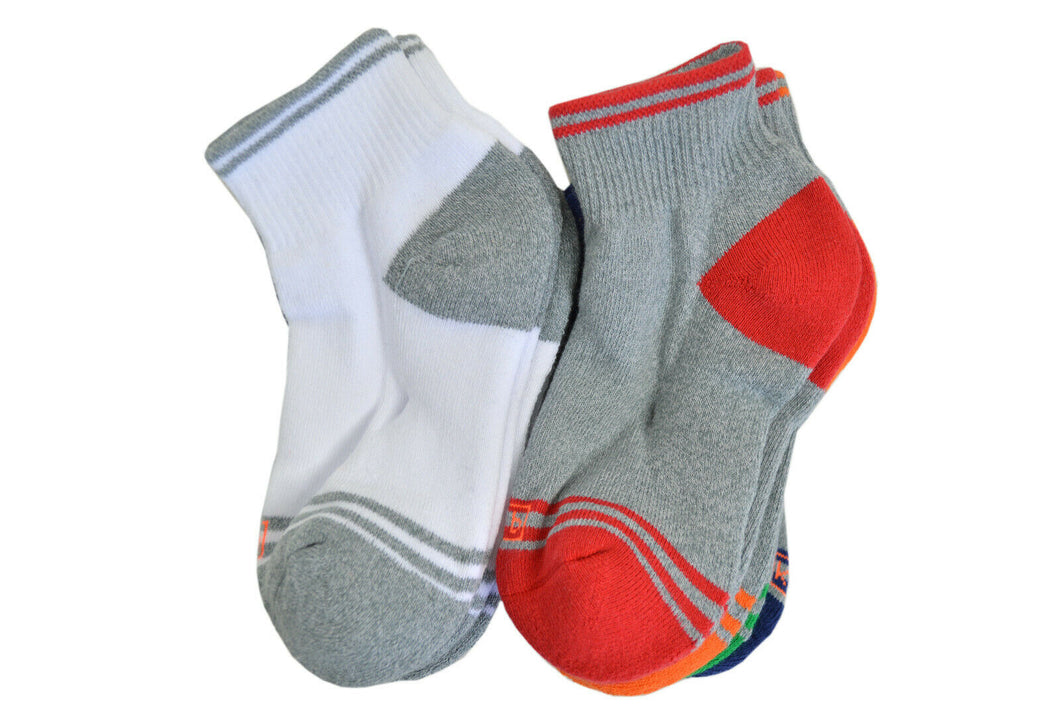 K.Bell Kids Boys' Quarter Socks 12 Pairs, Multicolor