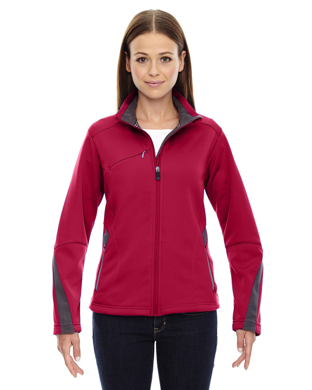 north end Ladies' Escape Bonded Fleece Jacket Red